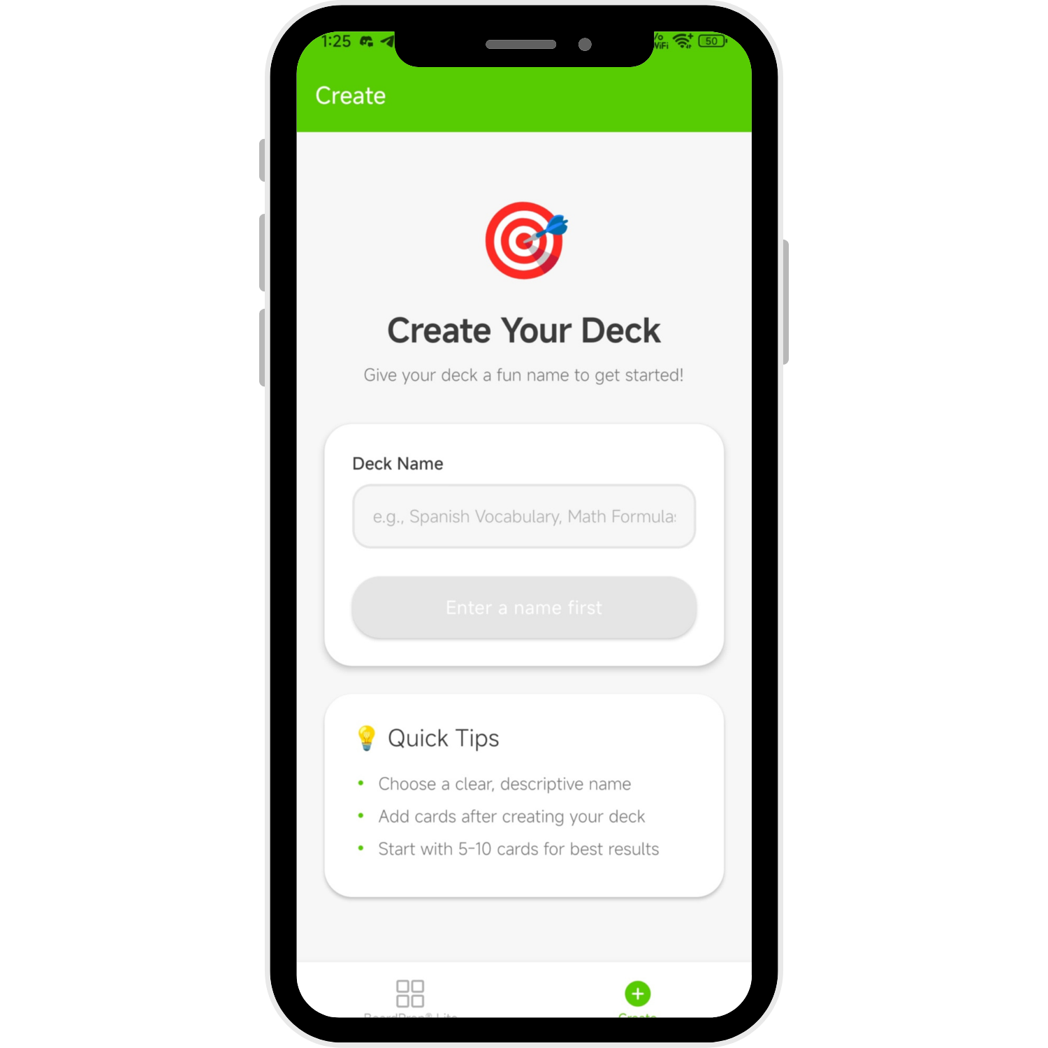 BoardPrep Lite Main Screen